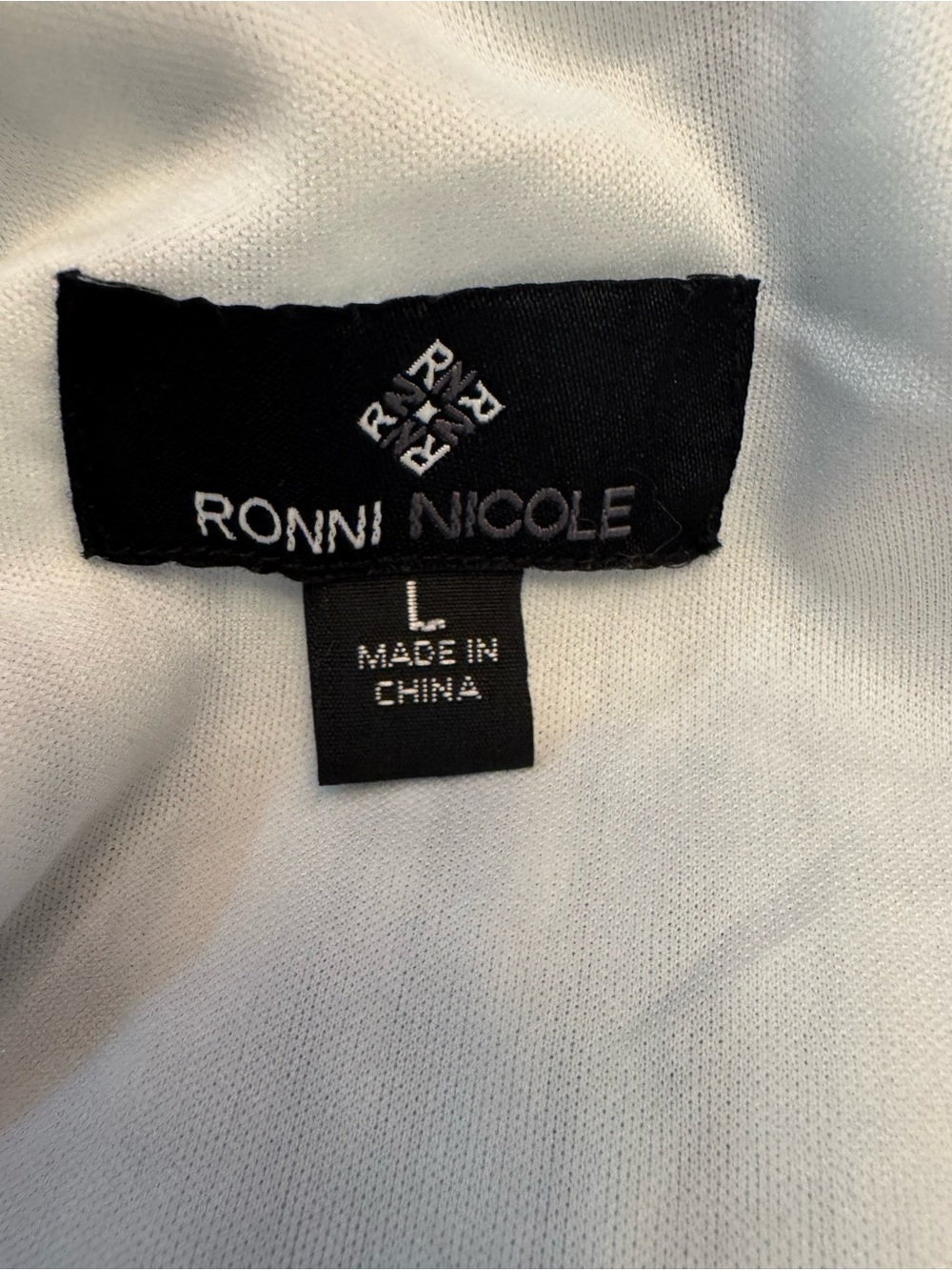 Ronni Nicole Sleeveless Linen Blend Babydoll Dress Blue White Stripes Ruffle LRG - Picture 10 of 11